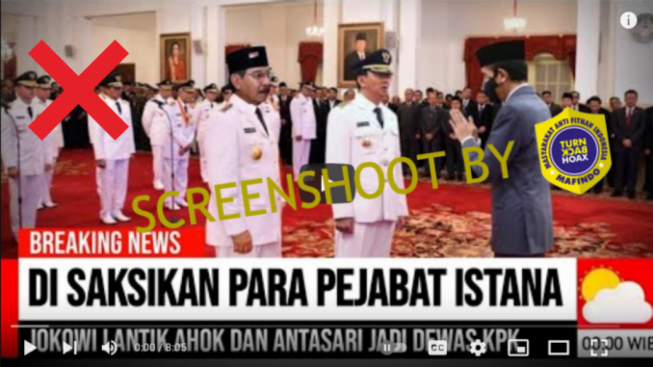 CEK FAKTA: Jokowi Lantik Ahok dan Antasari Jadi Dewan Pengawas KPK