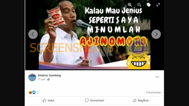 CEK FAKTA: Presiden Jokowi Jenius karena Minum Ajinomoto