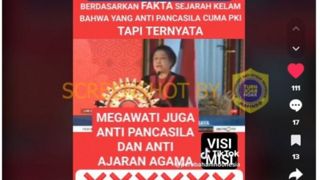 CEK FAKTA: Megawati Pidato Anti Pancasila dan Ajaran Agama