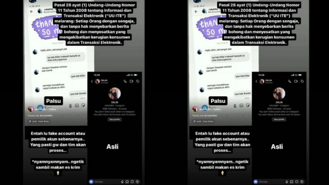 Palsu, Rizky Billar Tak Pernah Kirim Pesan ke Oklin Fia: Gue dan Tim Akan Proses