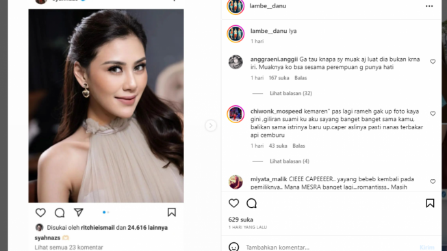 Unggah Foto Diri, Publik Sebut Syahnaz Caper ke Rendy Kjaernett