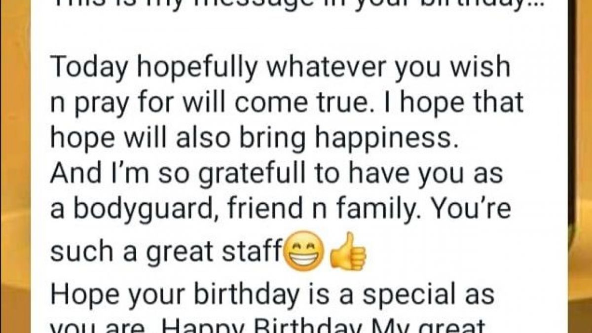 Pesan dari Istri Ferdy Sambo kepada Brigadir J saat perayaan ulang tahun yang diunggah dalam akun Facebook Roslin Emika. [Tangkapan layar Facebook]