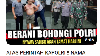 Cek Fakta: Berani Bohongi Polri! Nyawa Ferdy Sambo Akan Tamat Hari Ini, Benarkah?