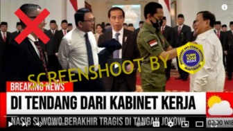 Cek Fakta: Breaking News! Nasib Tragis Prabowo Subianto di Tangan Jokowi, Ditendang dari Kabinet, Benarkah?