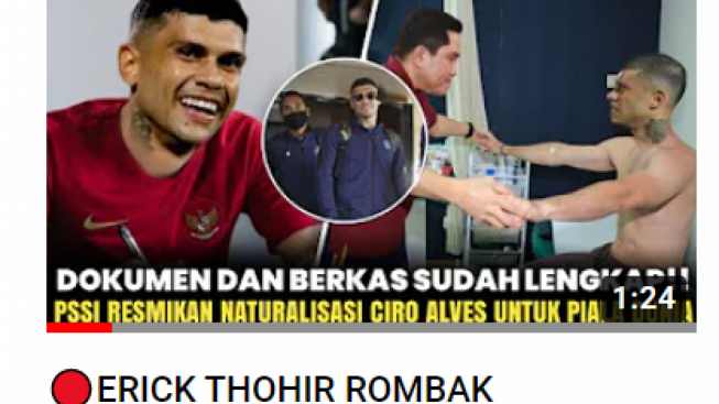 Cek Fakta: Erick Thohir Rombak Timnas, Ciro Alves Resmi Dinaturalisasi, Benarkah?