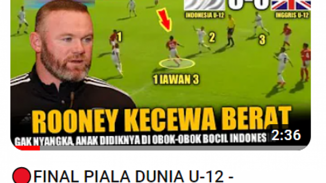 Cek Fakta: Inggris vs Indonesia! Bocil Indonesia Permalukan Anak Didik Wayne Rooney, Benarkah?