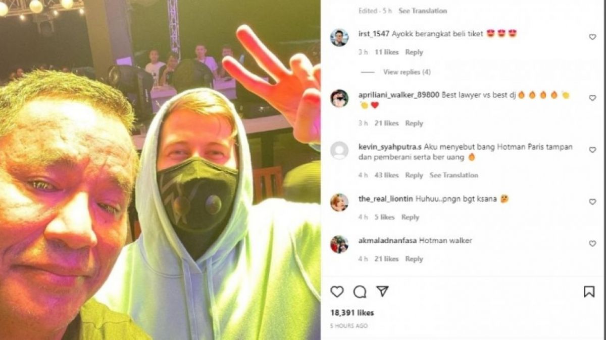 Video Hotman Paris bertemu Alan Walker saat manggung di Bali, ajak selfie dan buat video bersama. [Tangkapan Layar Instagram (FOTO ISTIMEWA)]
