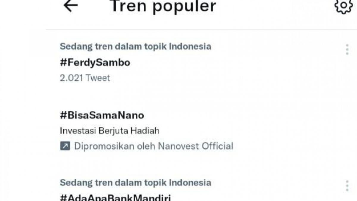 Nama Ferdy Sambo kembali menyeruak di media sosial Twitter. Publik ramai-ramai kembali mencuat soal kasus tersebut [Foto Istimewa - Tangkapan Layar]
