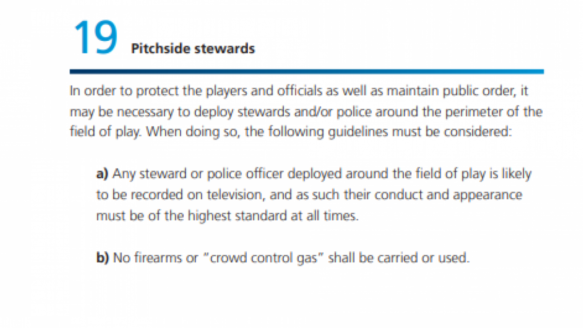 Aturan FIFA soal petugas keamanan. [Foto Istimewa / digitalhub.fifa.com.]