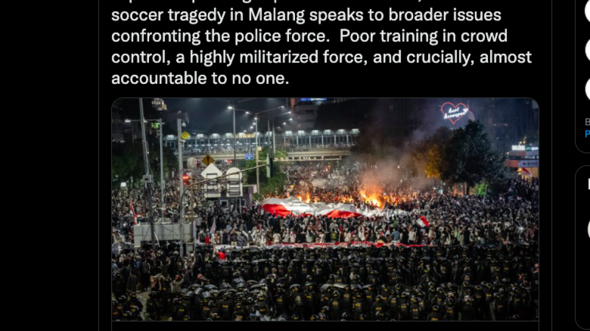 Jurnalis The New York Times menyoroti institusi Polri buntut tragedi Kanjuruhan [Foto Istimewa]