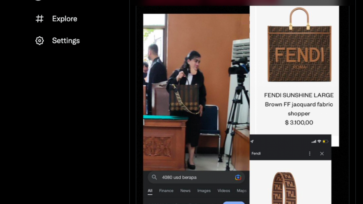 Tas yang ditenteng oleh Jaksa wanita di sidang Putri Candrawathi harganya sampai puluhan juta [Foto Tangkapan Layar Akun Twitter]