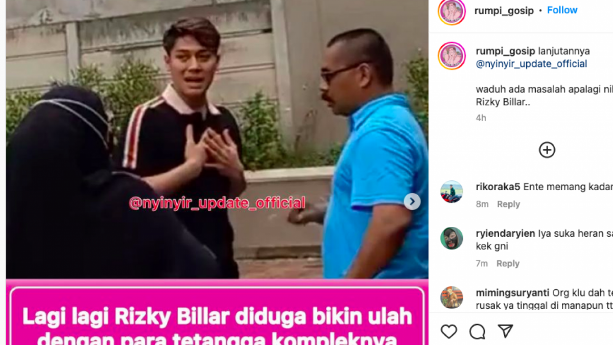 Video yang memperlihatkan tetangga Rizky Billar dan Lesti Kejora marah-marah dan dianggap pansos [Foto tangkapan layar akun Instagram Rumpi_Gosip]