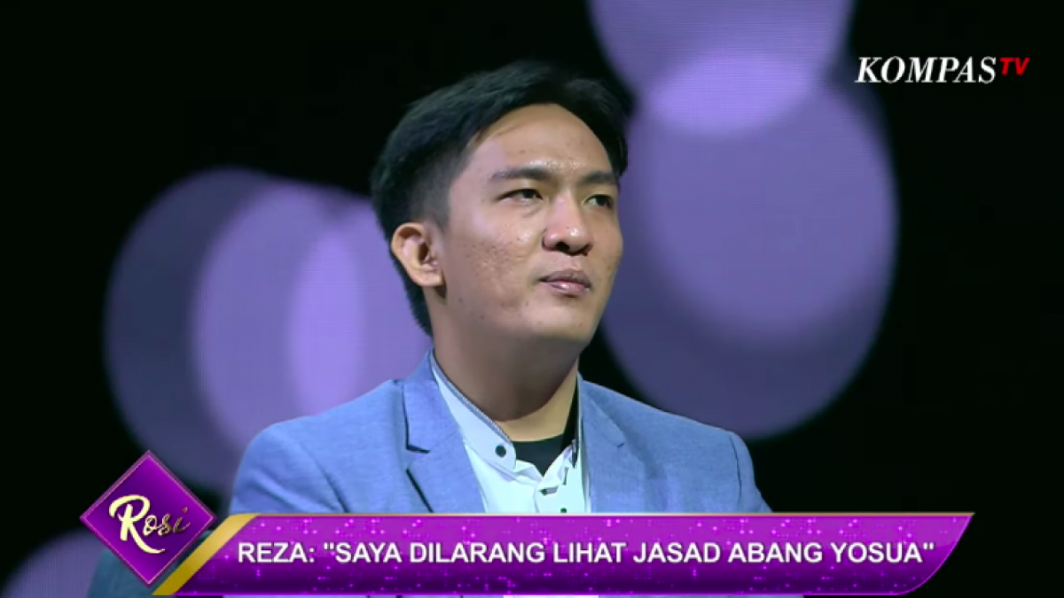 Adik dari Brigadir J bernama Mahareza Rizky ketika berbicang dengan Rosi dalam program di Kompas TV, yang yakin Polri masih banyak orang baik [Foto: Tangkapan Layar Youtube ROSI Kompas TV]