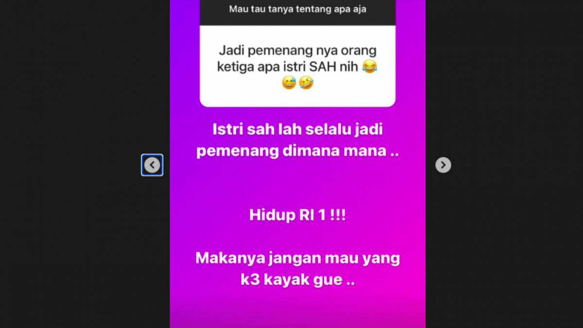 tangkapan layar story Instagram Denise Chairesta