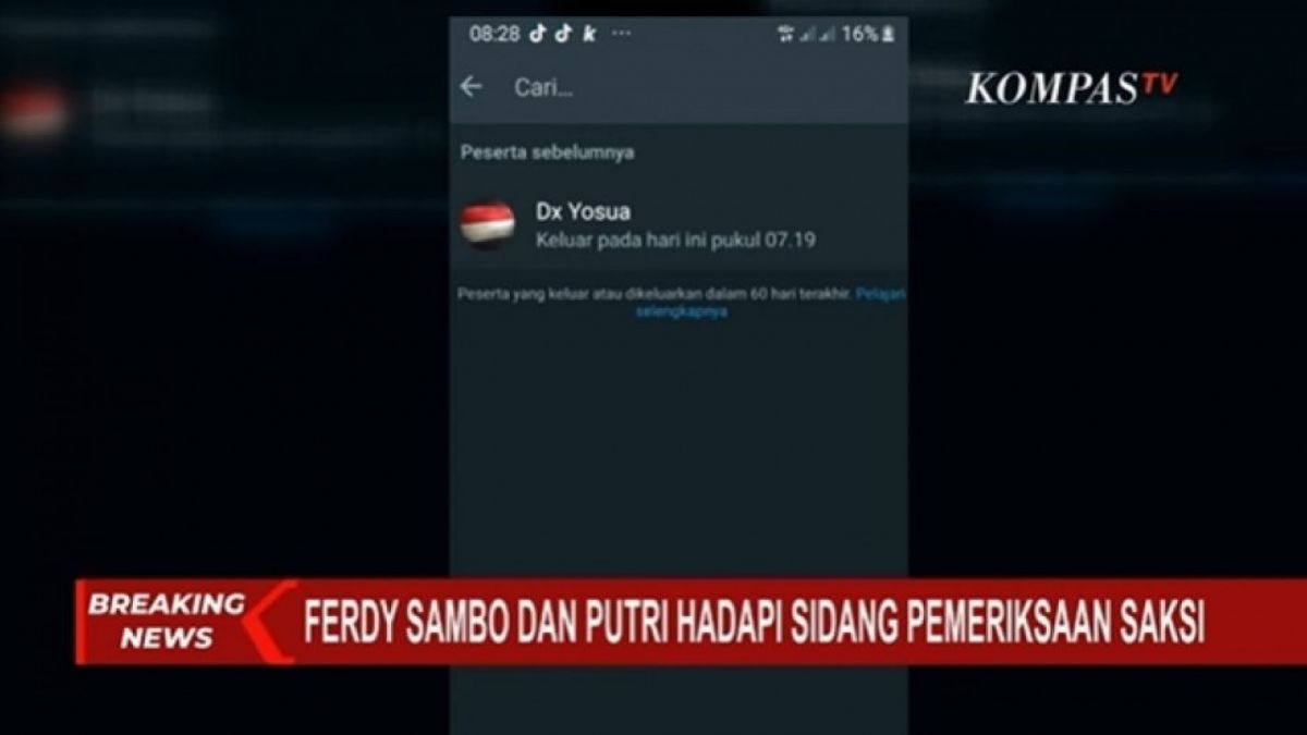Tangkapan layar ponsel Brigadir J sempat aktif