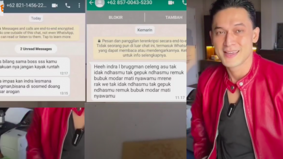 Pesan ancaman pembunuhan yang diterima oleh Indra Bruggman dan diduga sosoknya adalah dua orang wanita [Foto: Tangkapan Layar Youtube]
