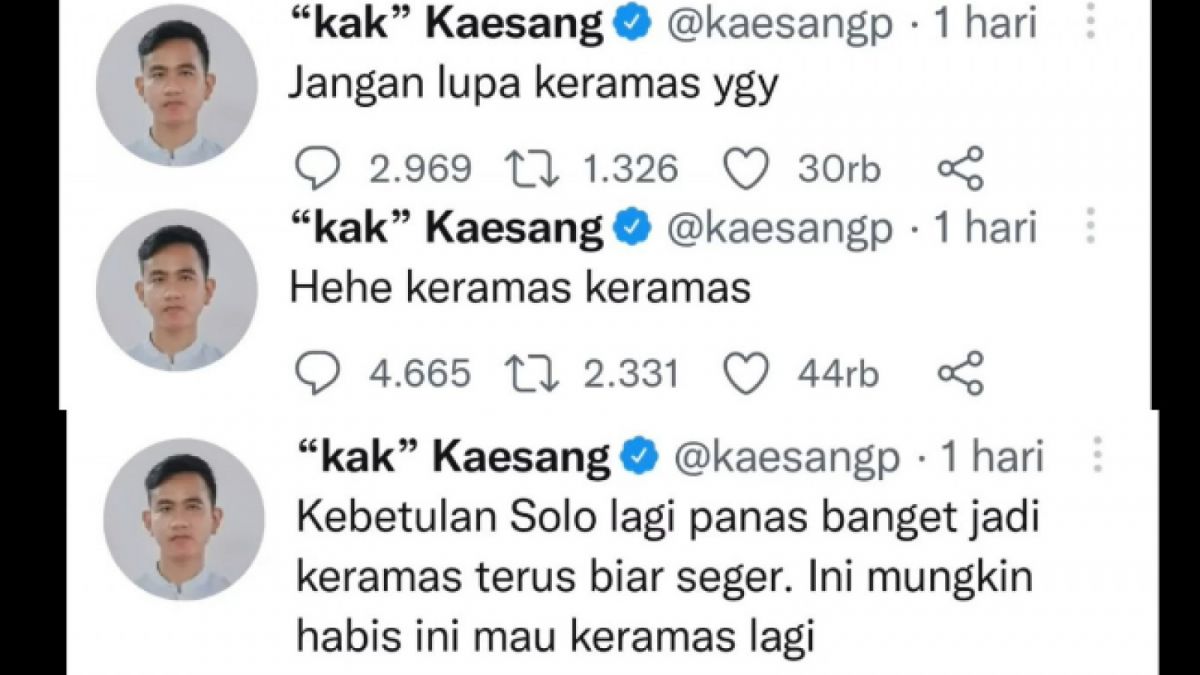 Cuitan Kaesang Pangarep yang disentil Gibran Rakabuming [Twitter @kaesangp]