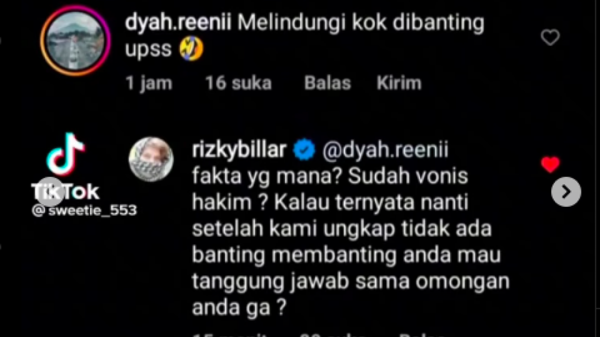 Rizky Billar diserang warga net, usai komentari soal KDRTnya kepada Lesti Kejora.