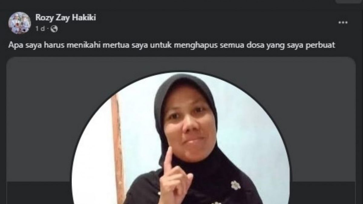 Rozy Zay Hakiki berniat menikahi mertuanya (Facebook)