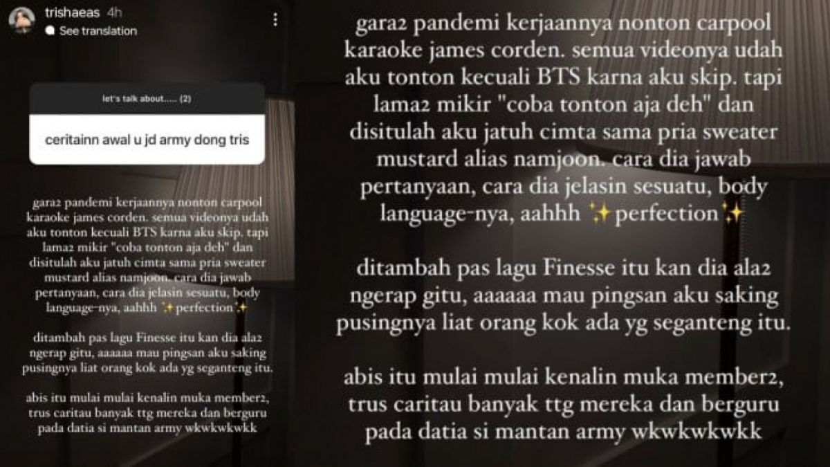 Cerita anak sulung Ferdy Sambo soal dirinya yang menjadi member ARMY hingga menjadi sorotan. [Foto: Instagram]