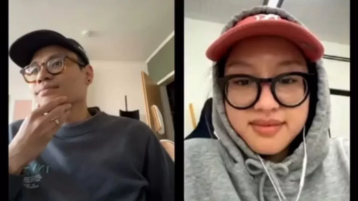 Gita Savitri bersama suami ketika sedang melakukan live Instagram [Foto: tangkapan Layar Tiktok]
