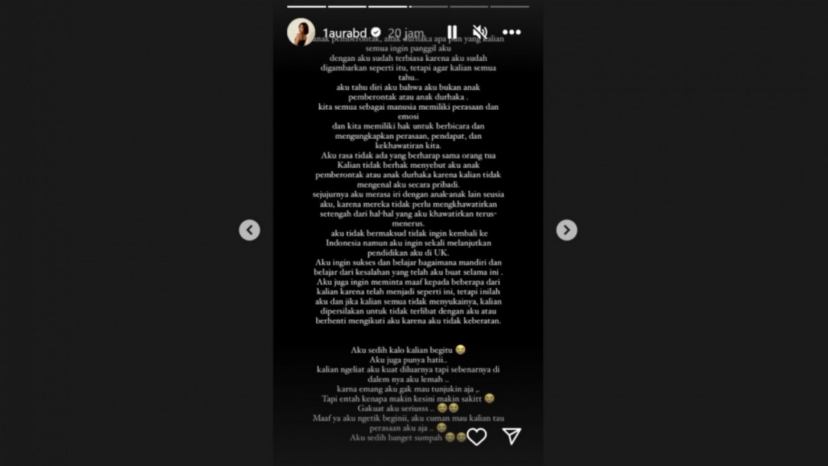 Lolly tak terima dilabeli anak durhaka (Instagram/@1aurabd)