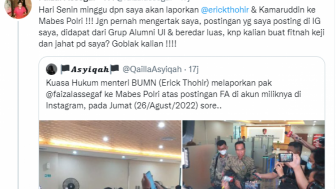 Dilaporkan Ke Bareskrim, Faizal Assegaf Akan Laporkan Balik Erick Thohir dan Kamaruddin