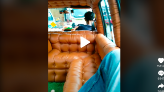 Viral! Interior Mewah Angkot di Ciomas Pakai Sofa dan Rumput Sintetis, Netizen: Angkotnya Pak Sambo