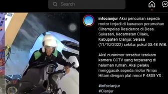 Maling Di Cianjur Kuat Banget Angkut Motor N-max Seorang Diri