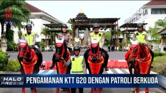 Patroli Polisi Berkuda Saat G20 Di Nusa Dua Bali, Tiga Kali Sehari