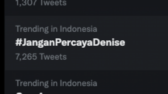 Denise Chariesta jadi Trending Topik Twitter : JanganPercayaDenise