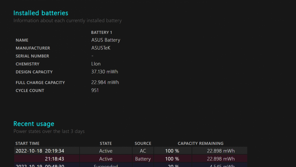 Gambaran halaman Battery Report [Deli.suara.com/RamaTarigan]