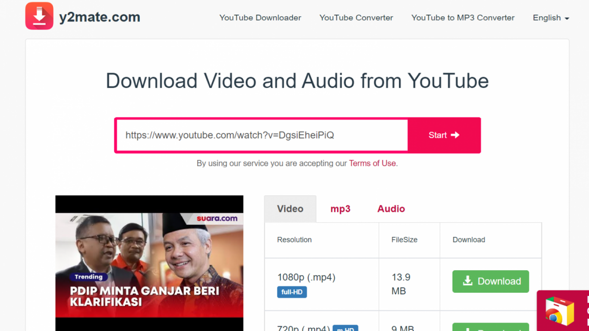 Gambaran laman y2mate.com [Deli,suara.com/RamaTarigan]