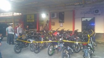 Razia Balap Liar di Perbatasan Medan-Binjai, Polisi Amankan 22 Sepeda Motor Bodong