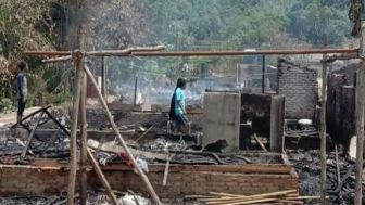 Kebakaran Hebat Hanguskan 34 Unit Rumah Warga di Kampung Matfa Langkat