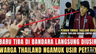 Cek Fakta: Sampai di Bandara, Timnas Thailand Dilempari Batu oleh Warganya Sendiri?