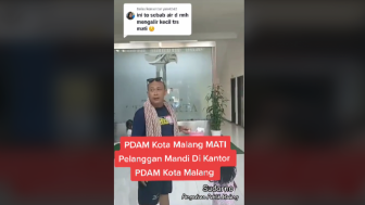 Kesal Gegara Air Mati, Keluarga Ini Numpang Mandi di Kantor PDAM Malang