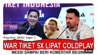 CEK FAKTA: Harga Tiket War Timnas Vs Argentina Jauh Lebih Mahal Dari Konser Coldplay, Manajer Messi Sampai Takjub!