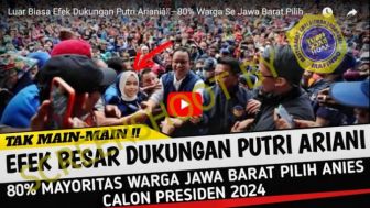 CEK FAKTA: Efek Putri Ariani, 80 Persen Warga Jabar Pilih Anies Jadi Capres 2024, Benarkah?