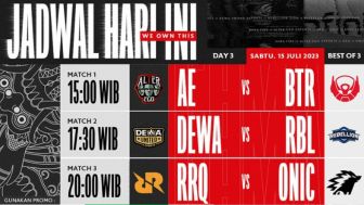 Jadwal MPL ID S12 15 Juli 2023, RRQ vs ONIC Jam Berapa?