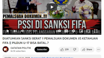 CEK FAKTA: PSSI Palsukan Dokumen JIS, FIFA Sanksi Tegas Erick Thohir, Benarkah?