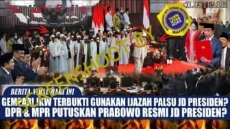 CEK FAKTA: Jokowi Terbukti Pakai Ijazah Palsu, DPR-MPR Putuskan Prabowo Jadi Presiden, Benarkah?