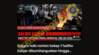 CEK FAKTA: Baliho Ganjar Dibakar Warga karena Hobi Nonton Bokep, Benarkah?