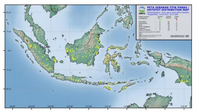 9 Titik Panas Terdeteksi di Sumut