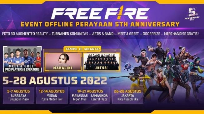 Anniversary ke-5, Free Fire Gelar Acara Selama 3 Hari di Plaza Medan Fair