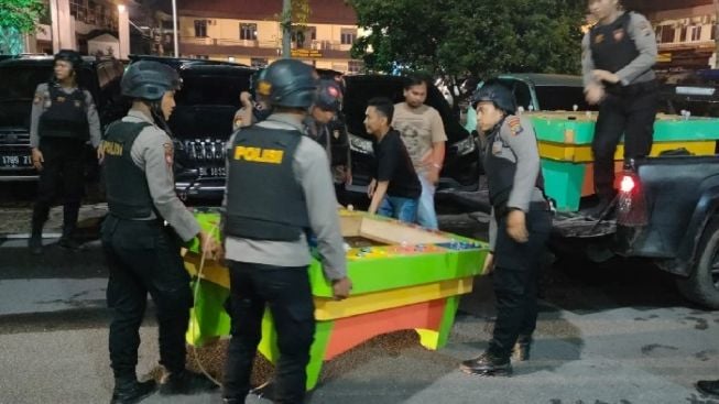 Polisi Gerebek Lokasi Judi Tembak Ikan di Desa Percut Deli Serdang