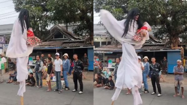 Viral di TikTok 'Kuntilanak' Kepleset Arem-arem, Videonya Ditonton 800 Ribu Kali