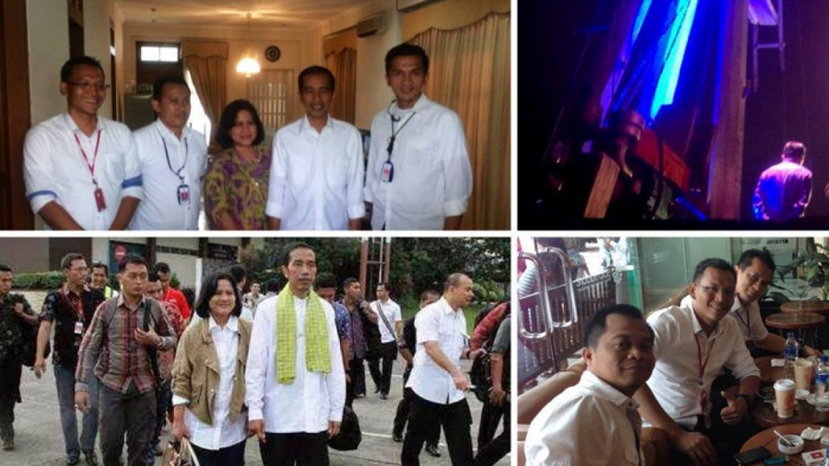 KOLASE: Foto kiri atas, saat Agus Nurpatria (kiri) berfoto bersama Jokowi. Foto kiri bawah, saat Agus Nurpatria (kiri) mengawal Jokowi. [Facebook Agus Nurpatria]