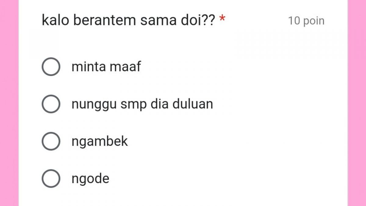 game tes ujian bucin