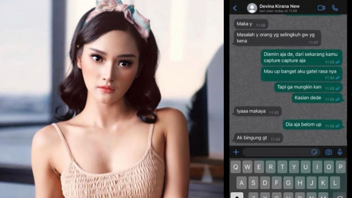 Devina Kirana dan chating dengan manajernya Dery Syaputra lewat Whatsapp. [Instagram @kiranadevina/ @derysyaputraraegar]